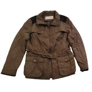 Doncaster Olive Green Quilted Barn Jacket - Women's Size 12